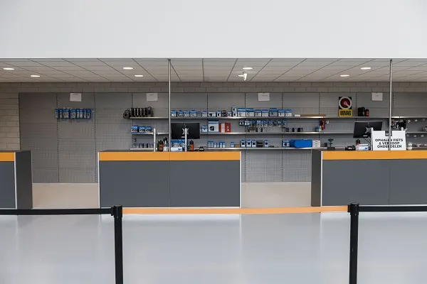 De receptie van de servicewerkplaats